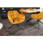 Design forgószék Vallerina mustársárga bársony