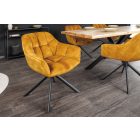 Design forgószék Vallerina mustársárga bársony