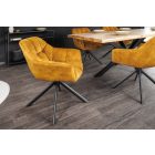 Design forgószék Vallerina mustársárga bársony