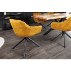 Design forgószék Vallerina mustársárga bársony