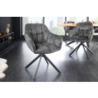 Design forgószék Vallerina szürke bársony