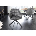 Design forgószék Vallerina szürke bársony