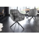 Design forgószék Vallerina szürke bársony