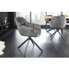 Design forgószék Vallerina szürke bársony