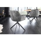 Design forgószék Vallerina szürke bársony