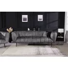 Design kanapé Nikolai 3 személyes szürke bársony