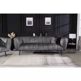 Design kanapé Nikolai 3 személyes szürke bársony