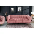 Design kanapé Nikolai 3 személyes rózsaszín bársony