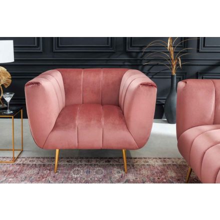 Design fotel Nikolai rózsaszín bársony
