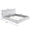 Design ágy Rotterdam 160 x 200 cm szürke bársony