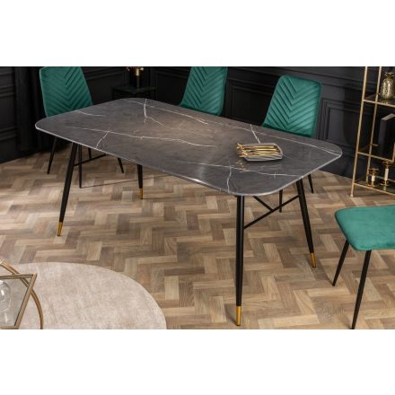 Étkezőasztal Laney 140 cm márvány fekete 