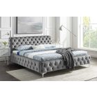 Design ágy Rococo 160 x 200 cm szürke bársony