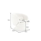 Design fotel Maitho fehér bouclé