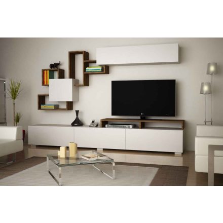 Design TV szekrény szett Ikaia fehér dió