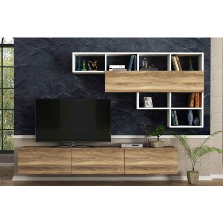 Design TV szekrény szett Yaella dió utánzata
