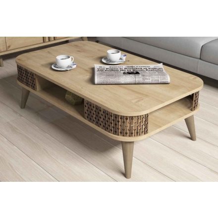 Design dohányzóasztal Baina 105 cm tölgy utánzata