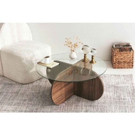 Design dohányzóasztal Jameela 75 cm dió utánzata