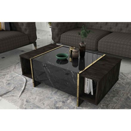 Design dohányzóasztal Sakeena 103,8 cm fekete