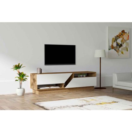Design TV asztal Basye 160 cm fehér dió