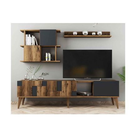 Design TV szekrény szett Mahola antracit