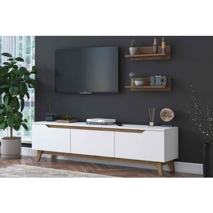 Design TV szekrény szett Pamelia dió fehér