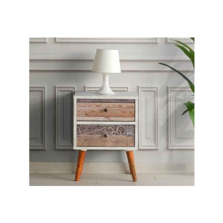 Design éjjeliszekrény Pharell 40 cm fehér dió