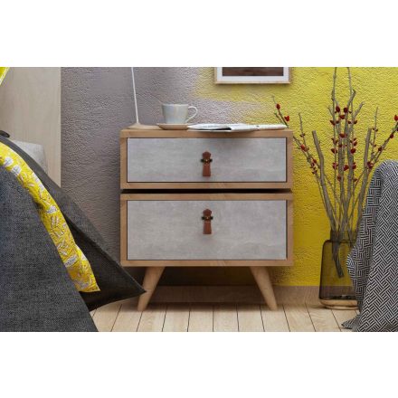 Design éjjeliszekrény Dabney 50 cm fehér tölgy