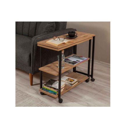 Design oldalsó asztal Edgardo 76 - 116 cm fenyő