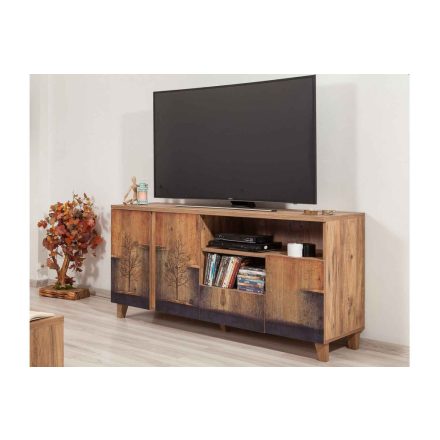 Design TV asztal Aaralyn 160 cm atlanti fenyő