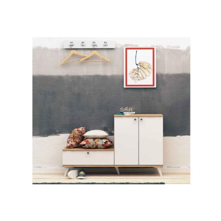Design előszobagarnitúra Dally fehér tölgy