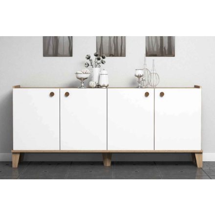 Design komód Gaius 180 cm fehér tölgy