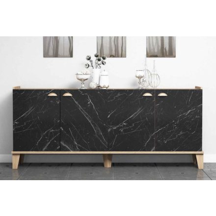 Design komód Gaius 180 cm fekete márvány utánzata