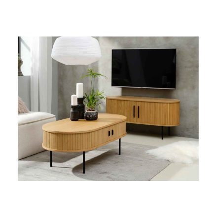 Design dohányzóasztal Vasiliy 120 cm természetes tölgy