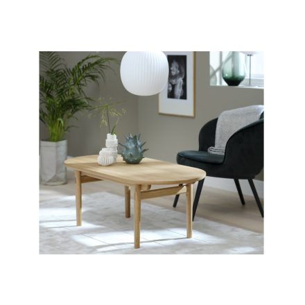 Design dohányzóasztal Wally 130 cm természetes tölgy