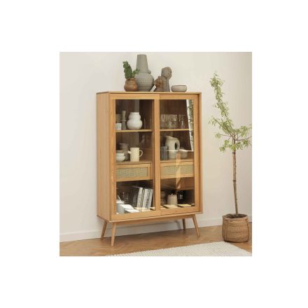 Design vitrin Tallys 160 cm természetes tölgy