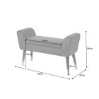 Design ülőpad Dafina 90 cm szürke bársony