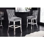 Design bárszék Queen Levia fej szürke bársony