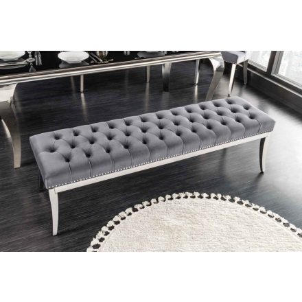 Design ülőpad Queen 164 cm szürke bársony