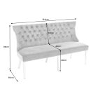 Design ülőpad Queen Levia fej 164 cm szürke bársony