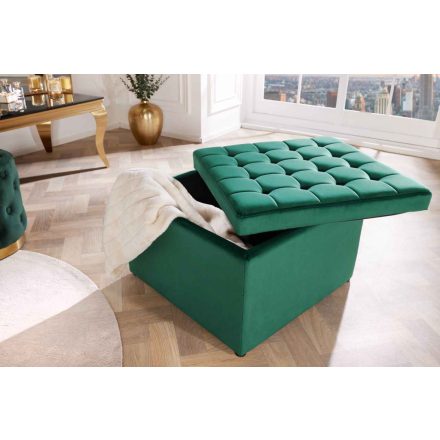 Design puff Rococo 60 cm smaragdzöld bársony