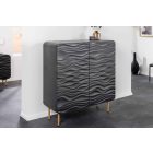 Design magas komód Gavrilla 120 cm fekete mangó