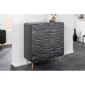 Design magas komód Gavrilla 120 cm fekete mangó