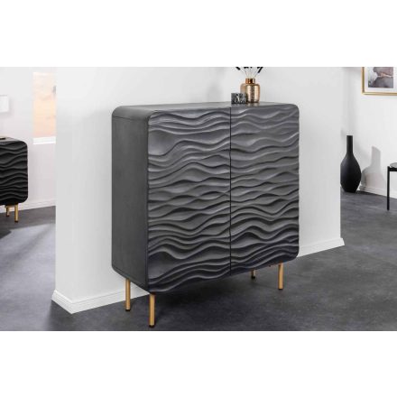 Design magas komód Gavrilla 120 cm fekete mangó