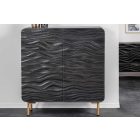 Design magas komód Gavrilla 120 cm fekete mangó