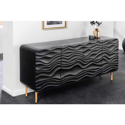 Design komód Gavrilla 160 cm fekete mangó