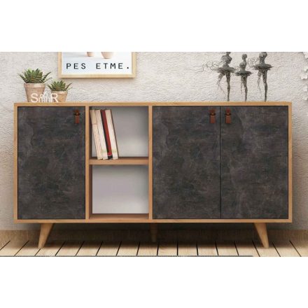 Design komód Saiful 140 cm sötét beton