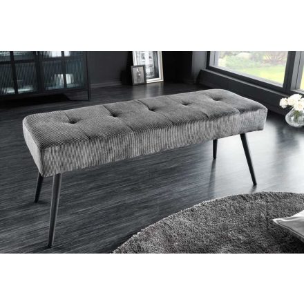 Design ülőpad Bailey 100 cm sötétszürke kordbársony 