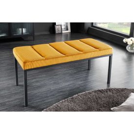 Design ülőpad Bailey 80 cm mustársárga kordbársony