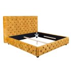 Design ágy Laney 160 x 200 cm mustársárga bársony