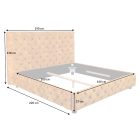 Design ágy Laney 160 x 200 cm mustársárga bársony